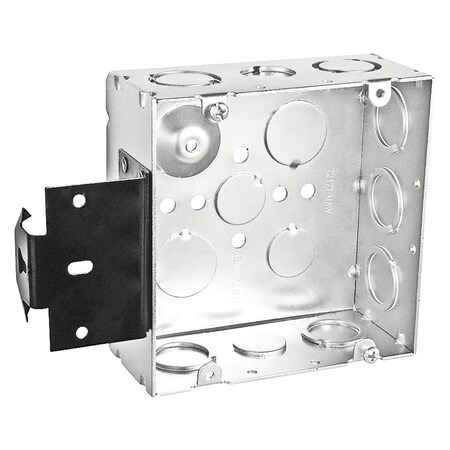 Southwire 4-11/16 Welded Junction Box, 2-1/8 in. Deep, Metal Stud Bracket 72171-MSW